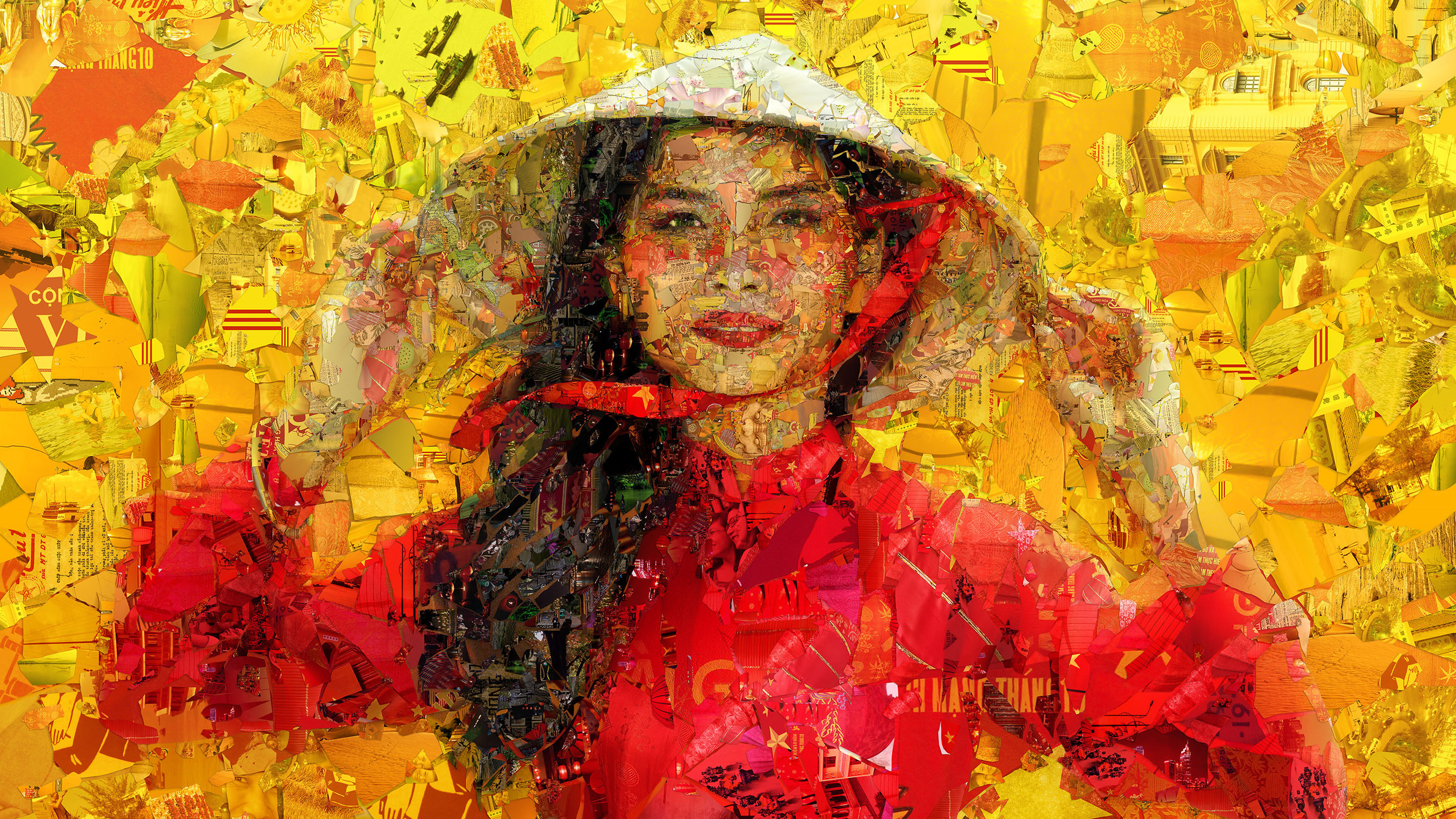 Asian Girl Mosaic Art