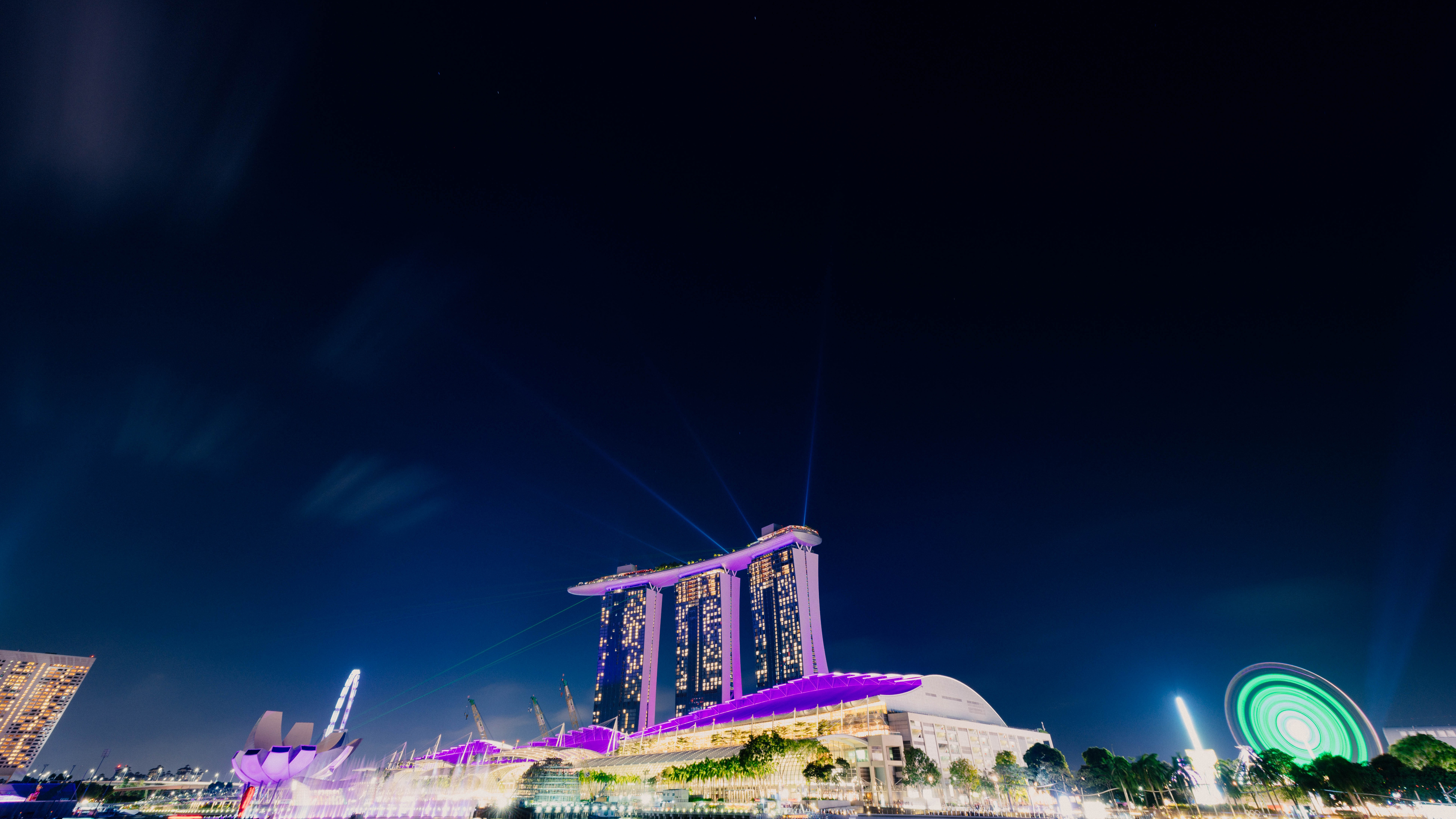 Marina Bay Sands Nightscape 4K 8K Wallpapers