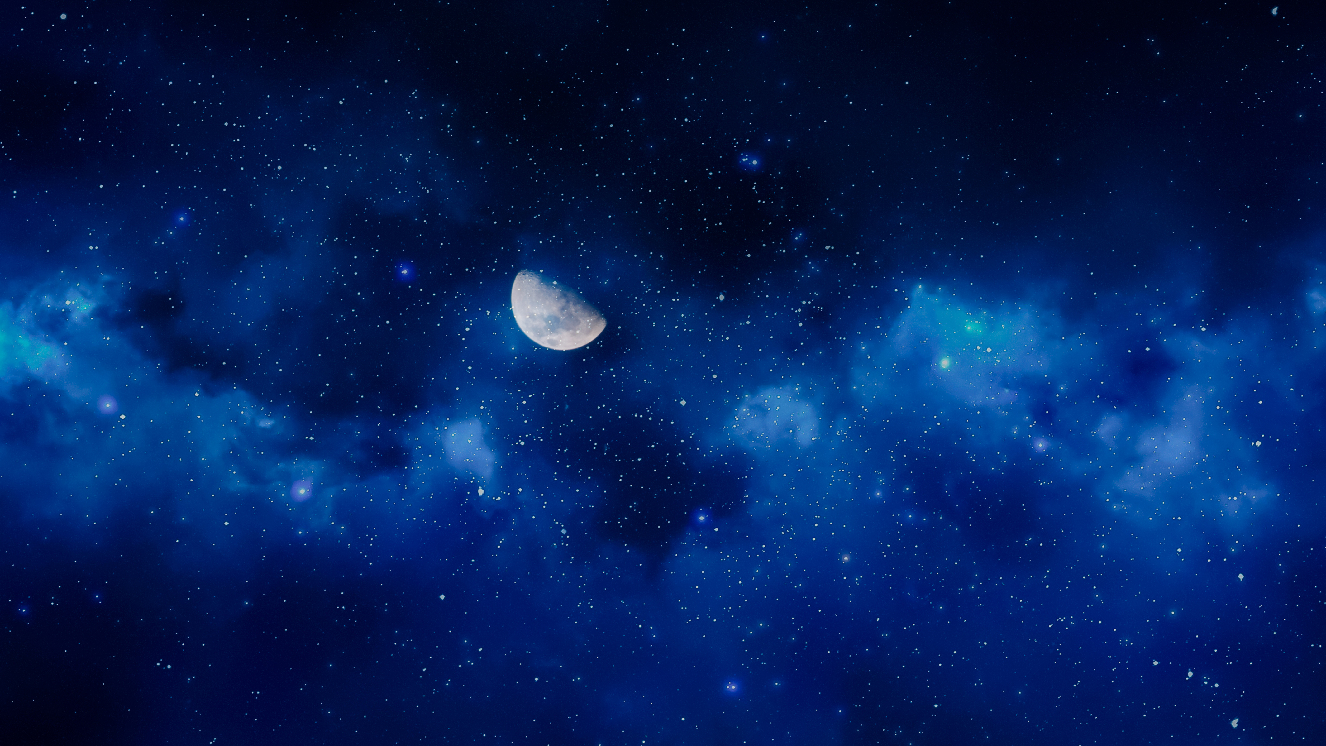Moon Starry Sky 4K