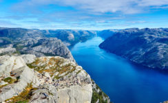 Preikestolen cliff River Norway 4K 5K