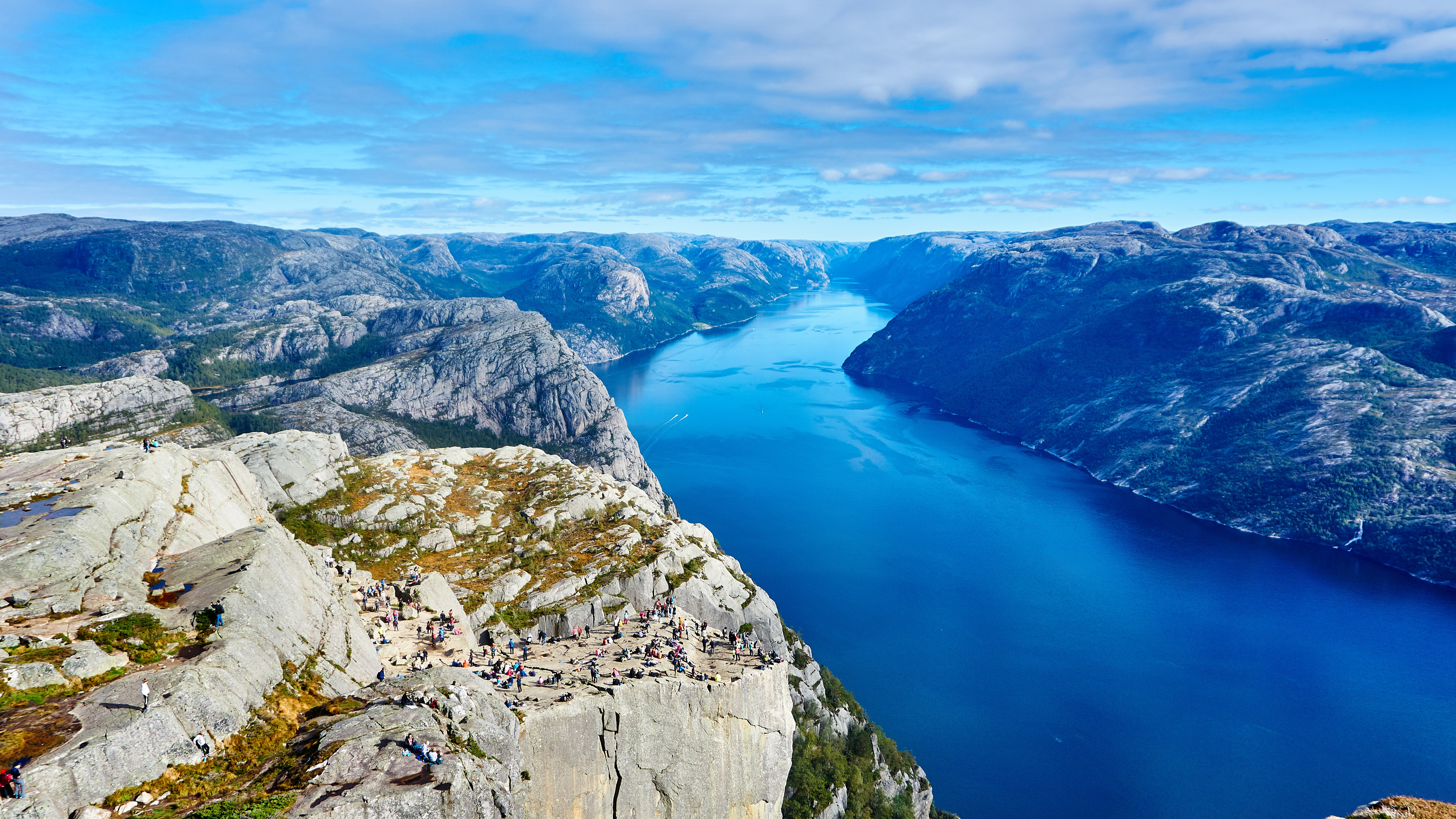 Preikestolen cliff River Norway 4K 5K Wallpapers