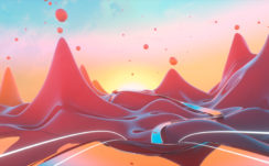 Abstract Mountains Sunset