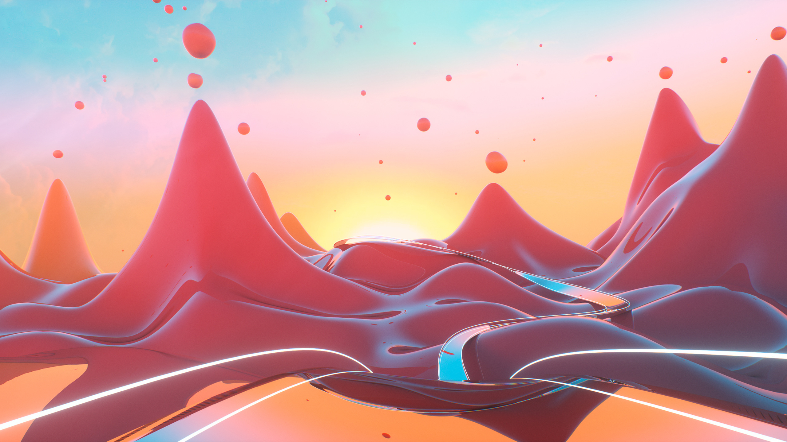 Abstract Mountains Sunset Wallpapers