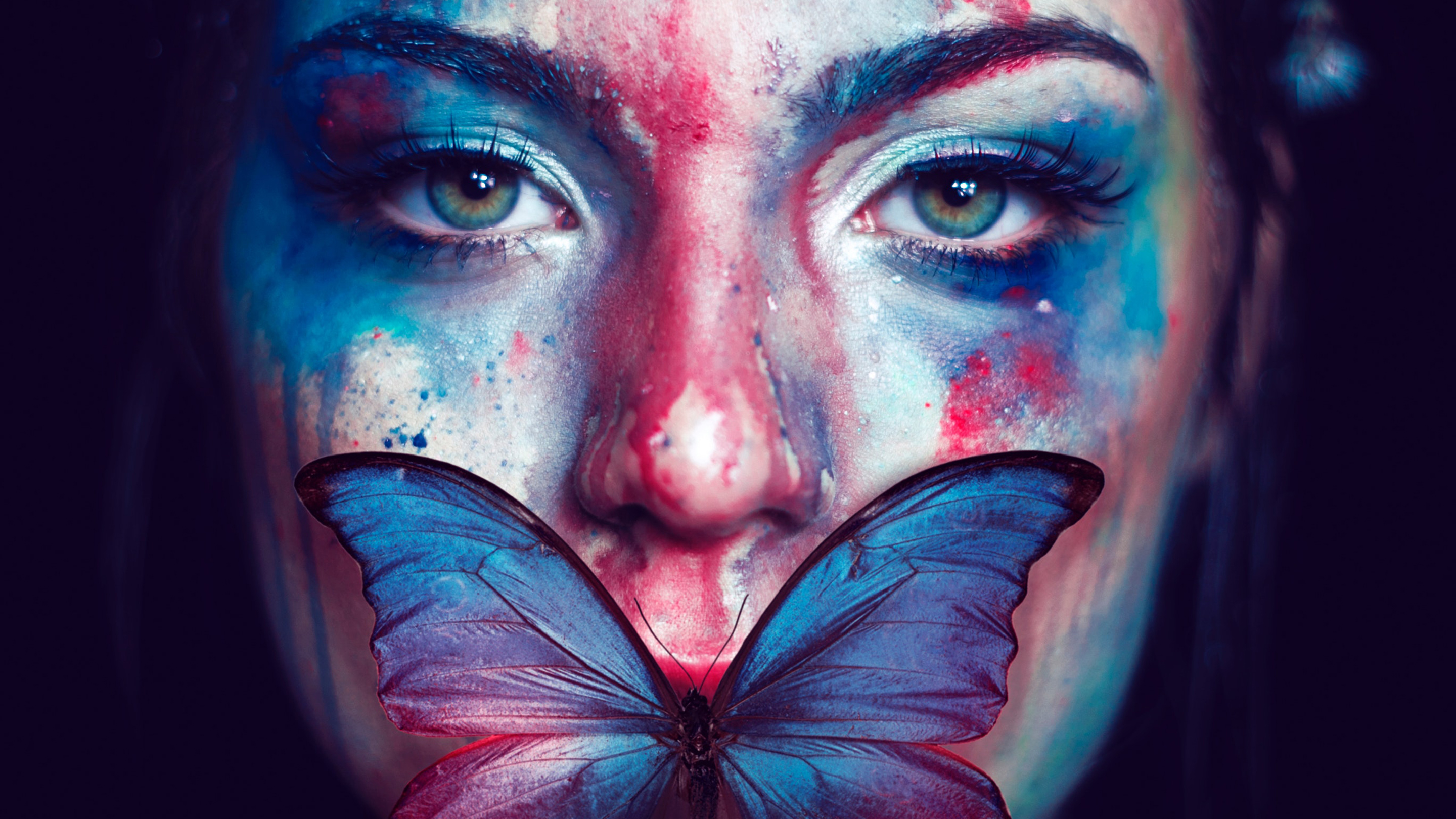 Beautiful Woman Butterfly Portrait