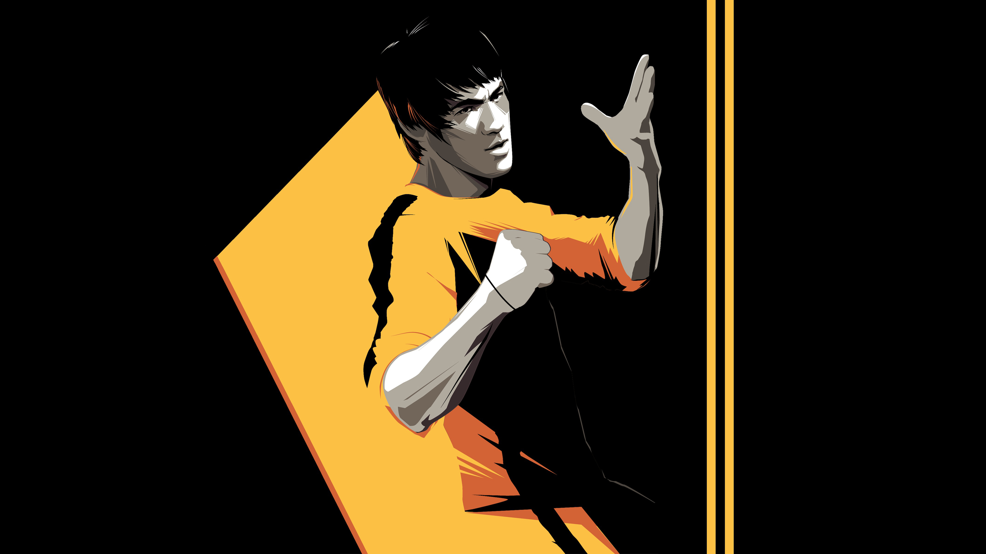 Bruce Lee Minimal Art 4K
