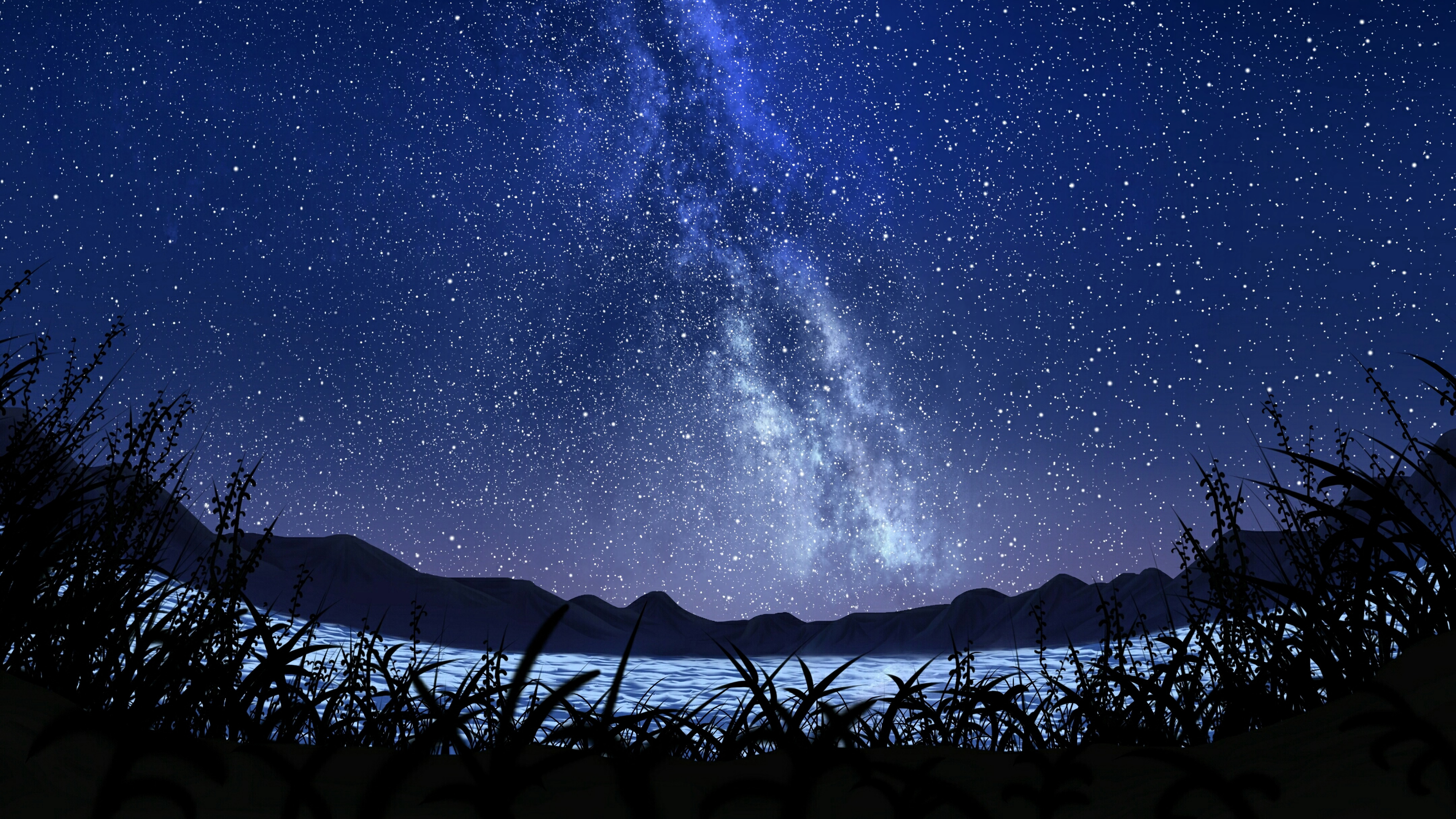Milky way Starry Sky Landscape 5K Wallpapers