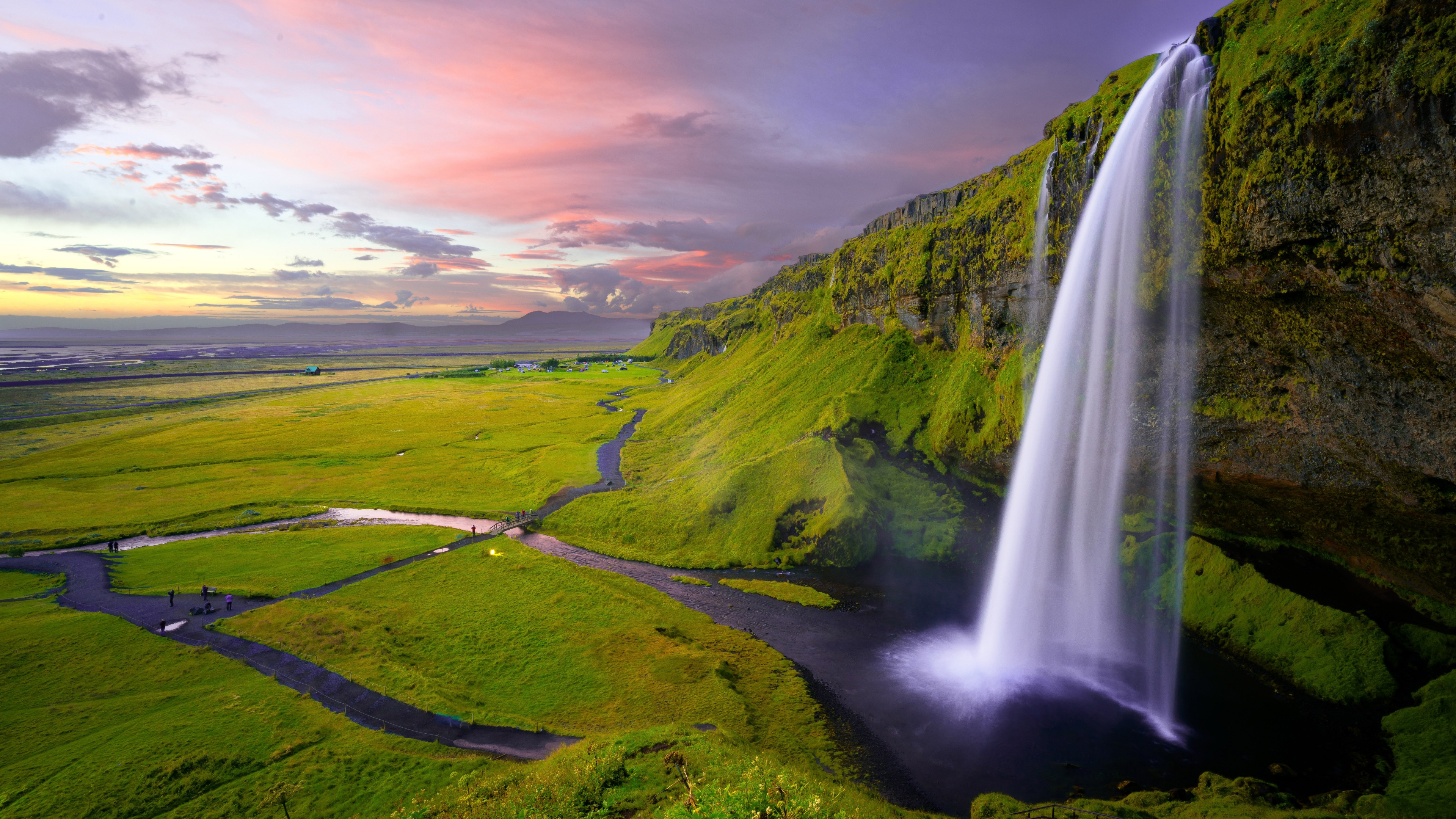 Seljalandsfoss Waterfall in Iceland 4K 8K Wallpapers