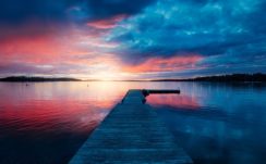 Sunset Lake Scenery Wallpapers