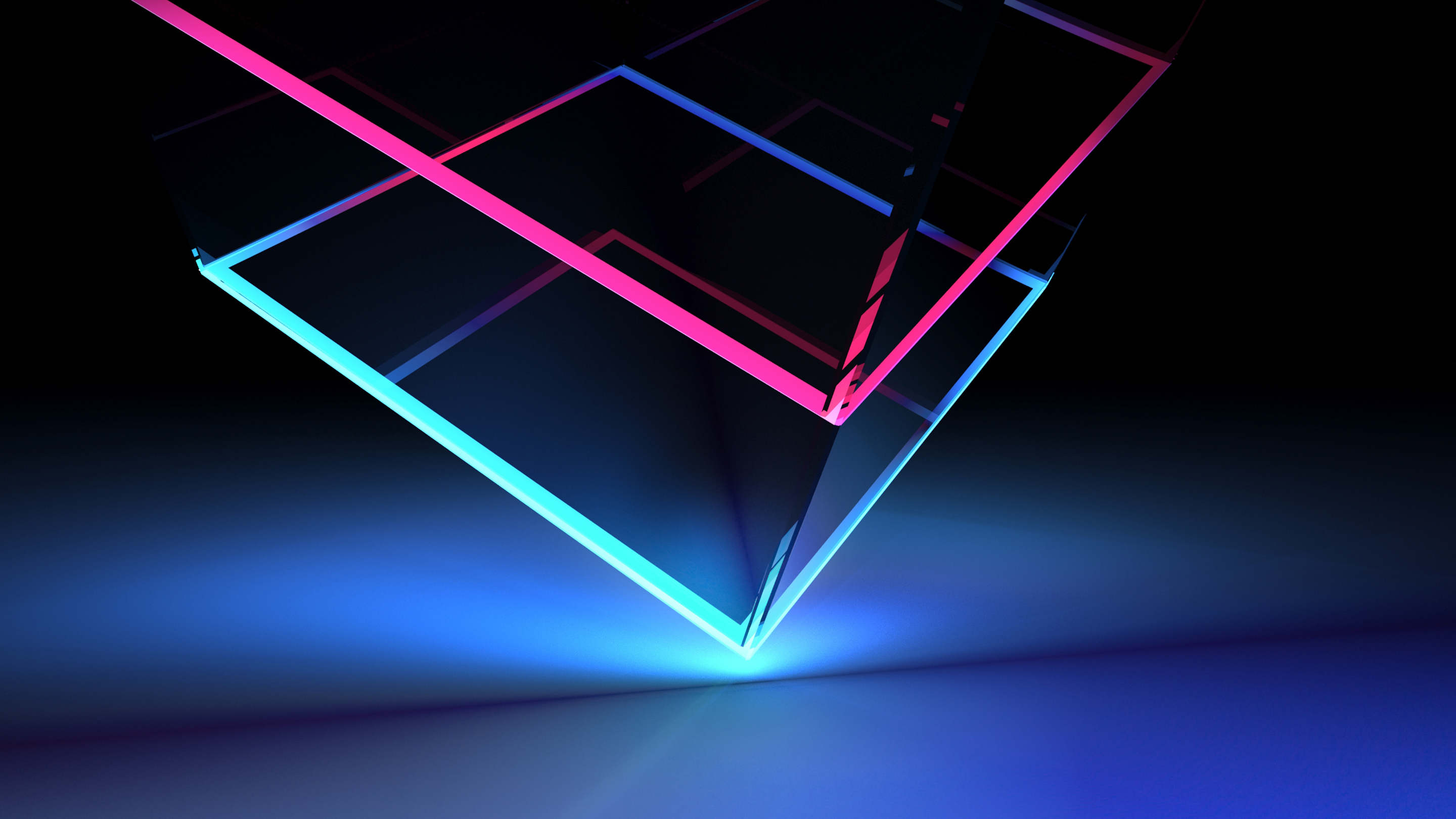 Glassy Neon Cube Wallpapers