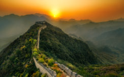 Great Wall of China Sunset 5K Wallpapers