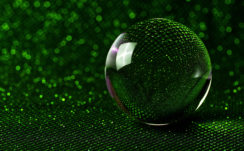 Green Glass Sphere 5K Wallpapers