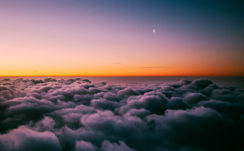 Sunset Horizon Above Clouds 4K Wallpapers