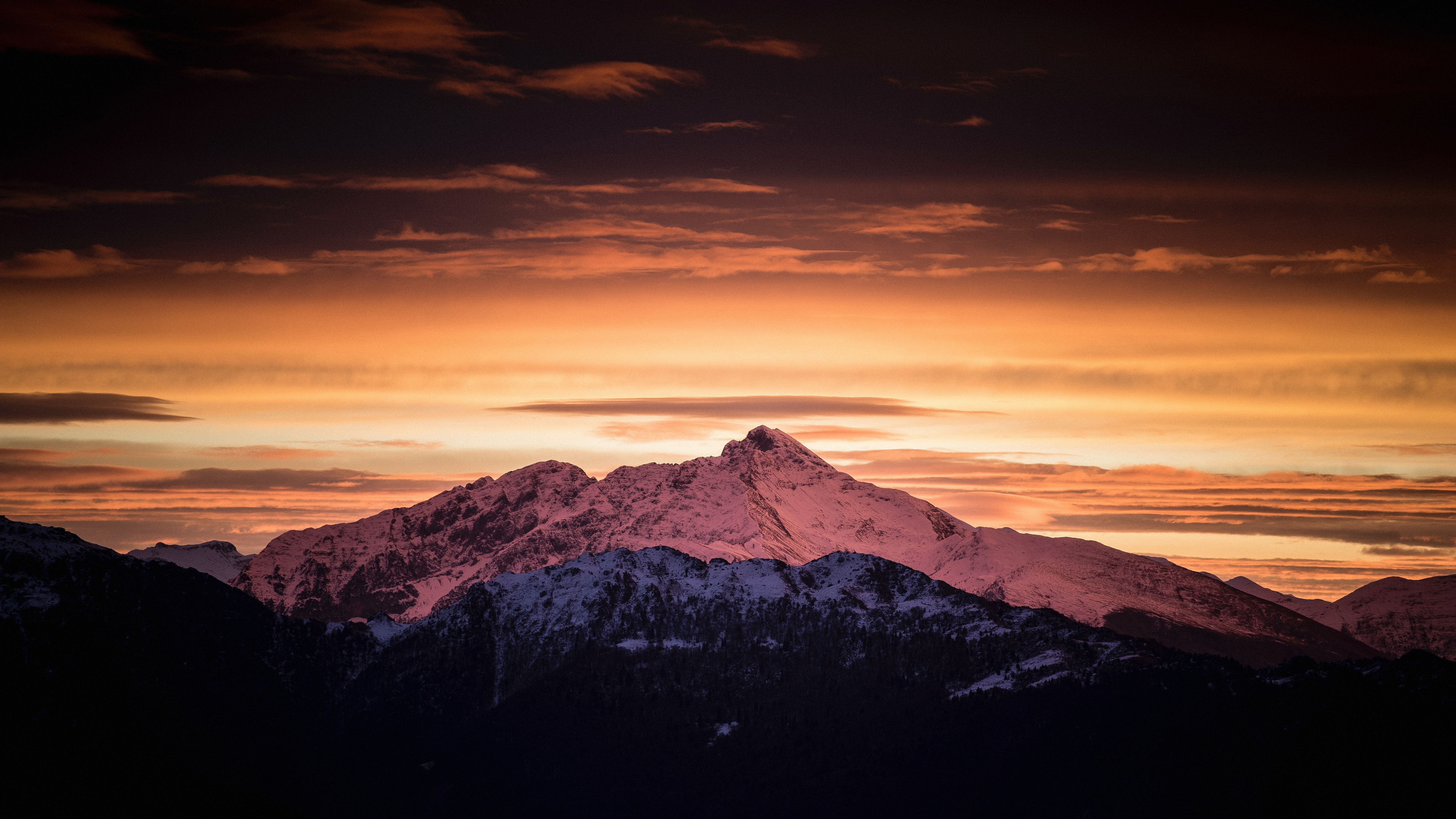 Sunset Mountains 5K HD