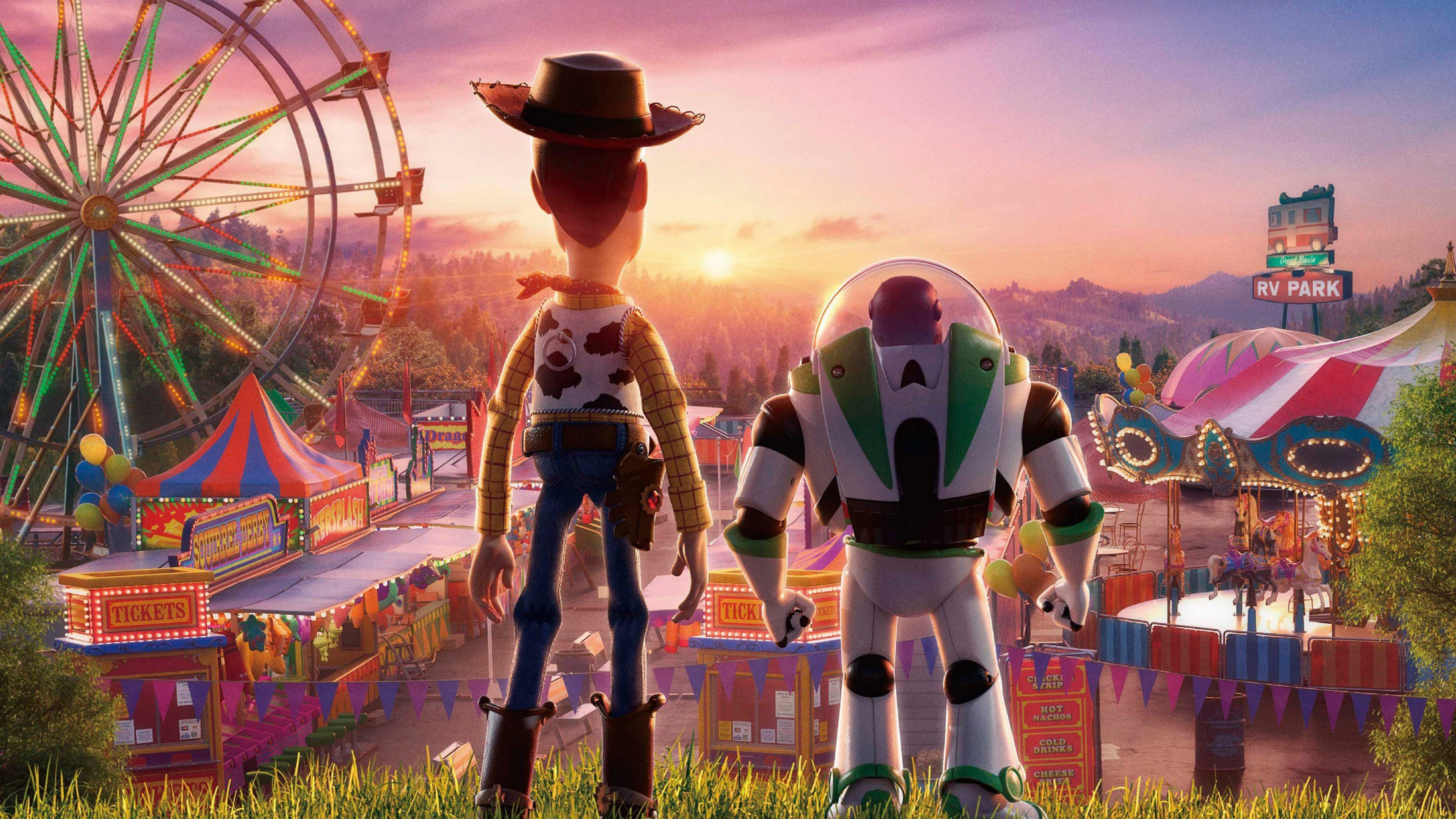 Woody and Buzz Lightyear on Toy Story 4 4K