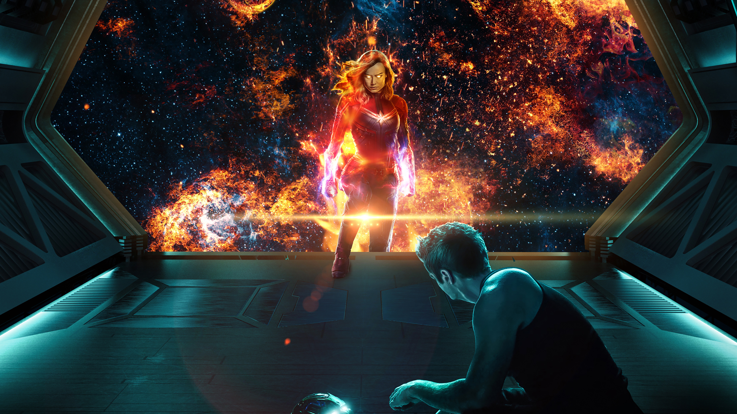 Captain Marvel Tony Stark in Avengers Endgame Wallpapers