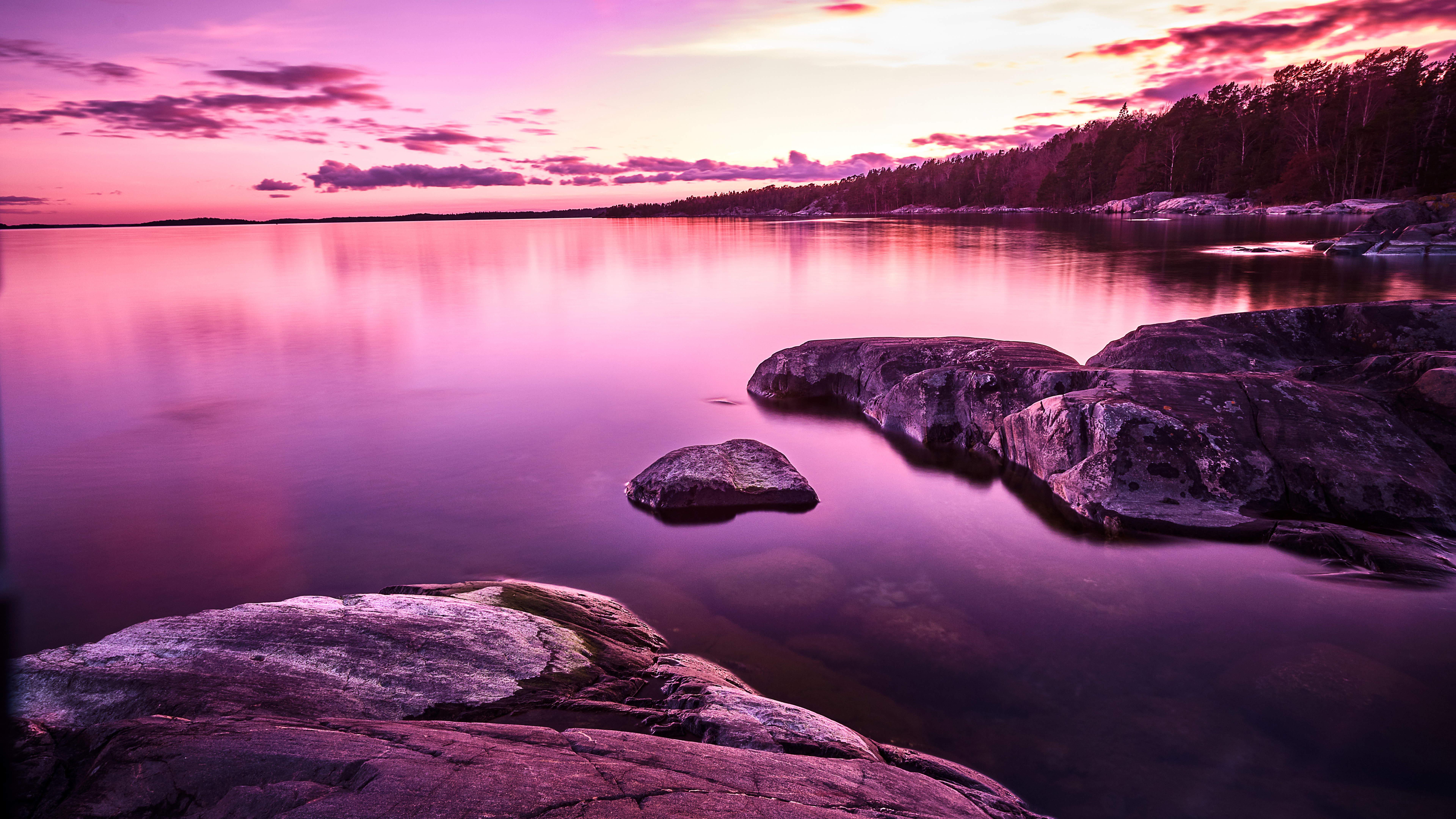 Purple Sunset Landscape 4K 8K