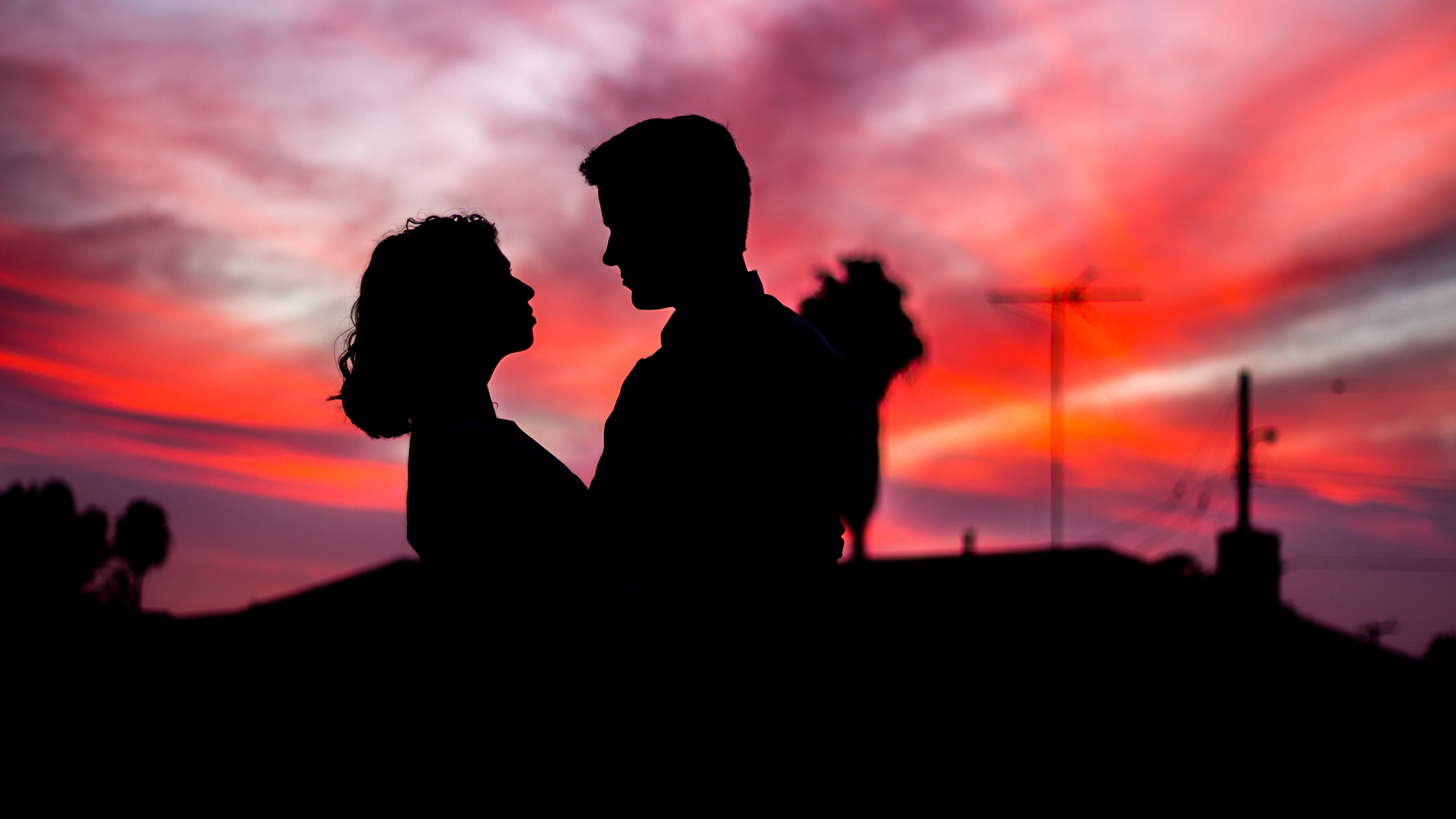 Couple Evening Silhouette Wallpapers