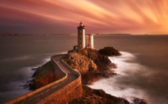 Lighthouse Sunset 4K Wallpapers