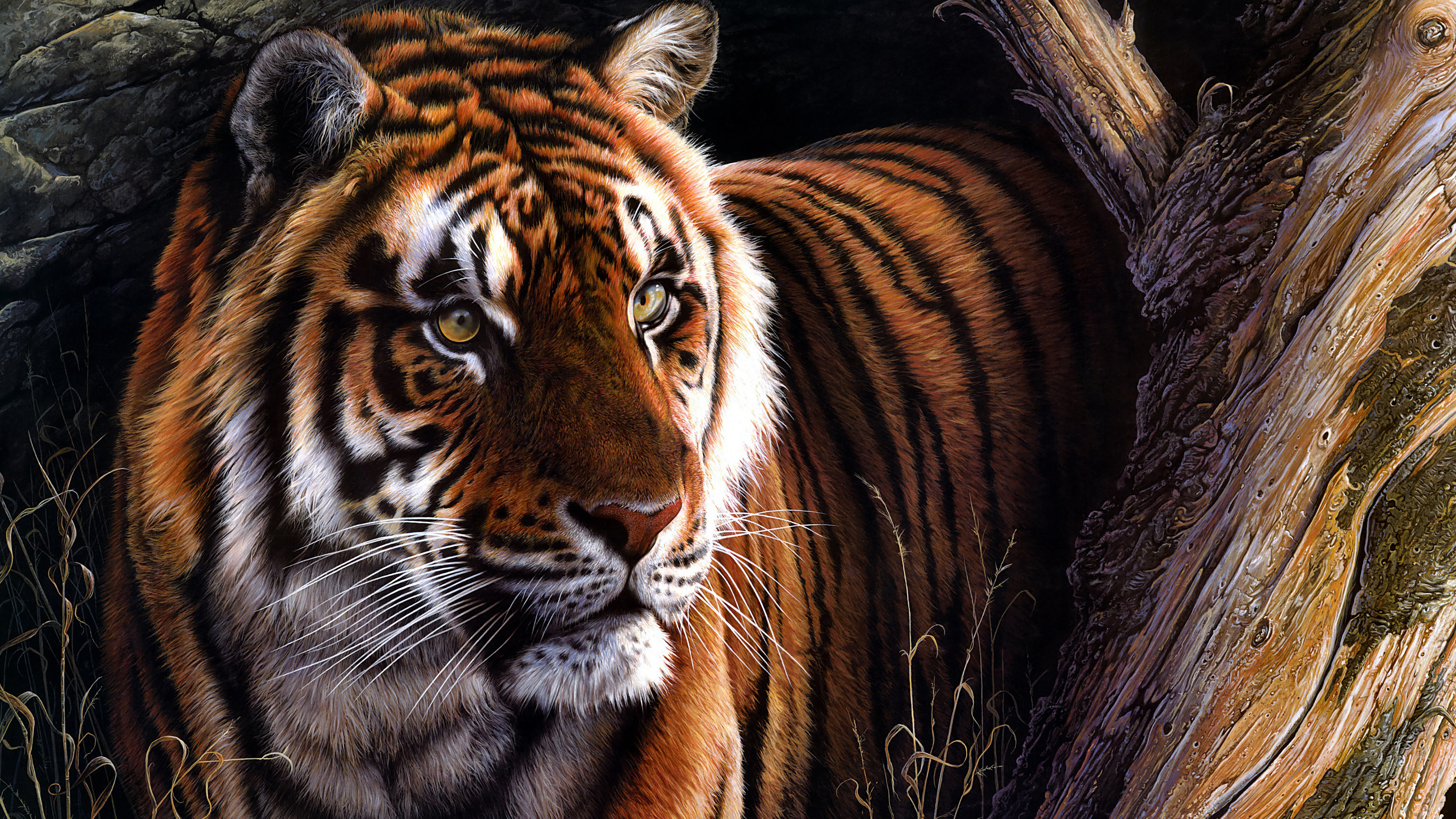 Tiger Oil paint 4K