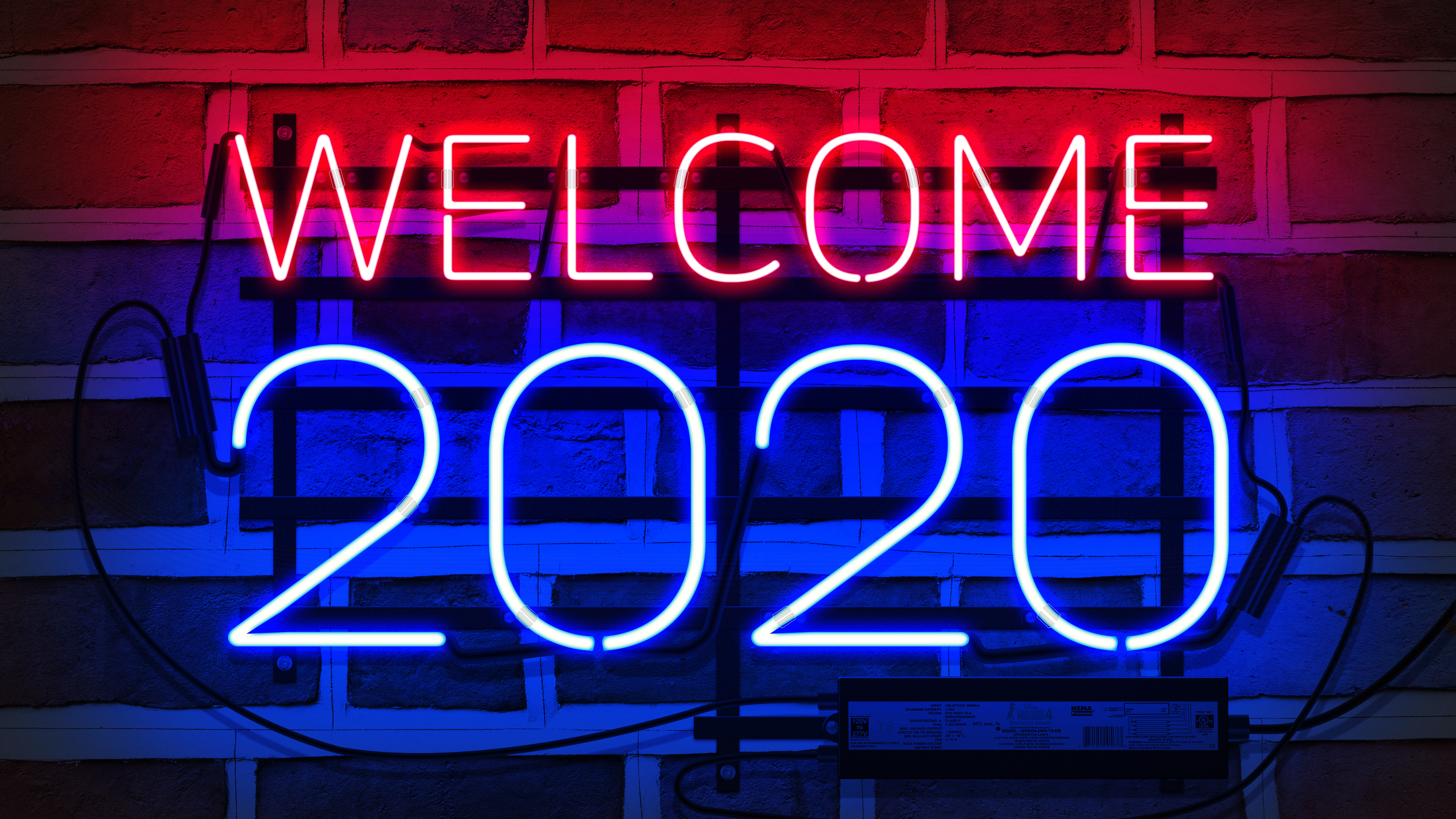 Welcome 2020 New Year Neon 4K