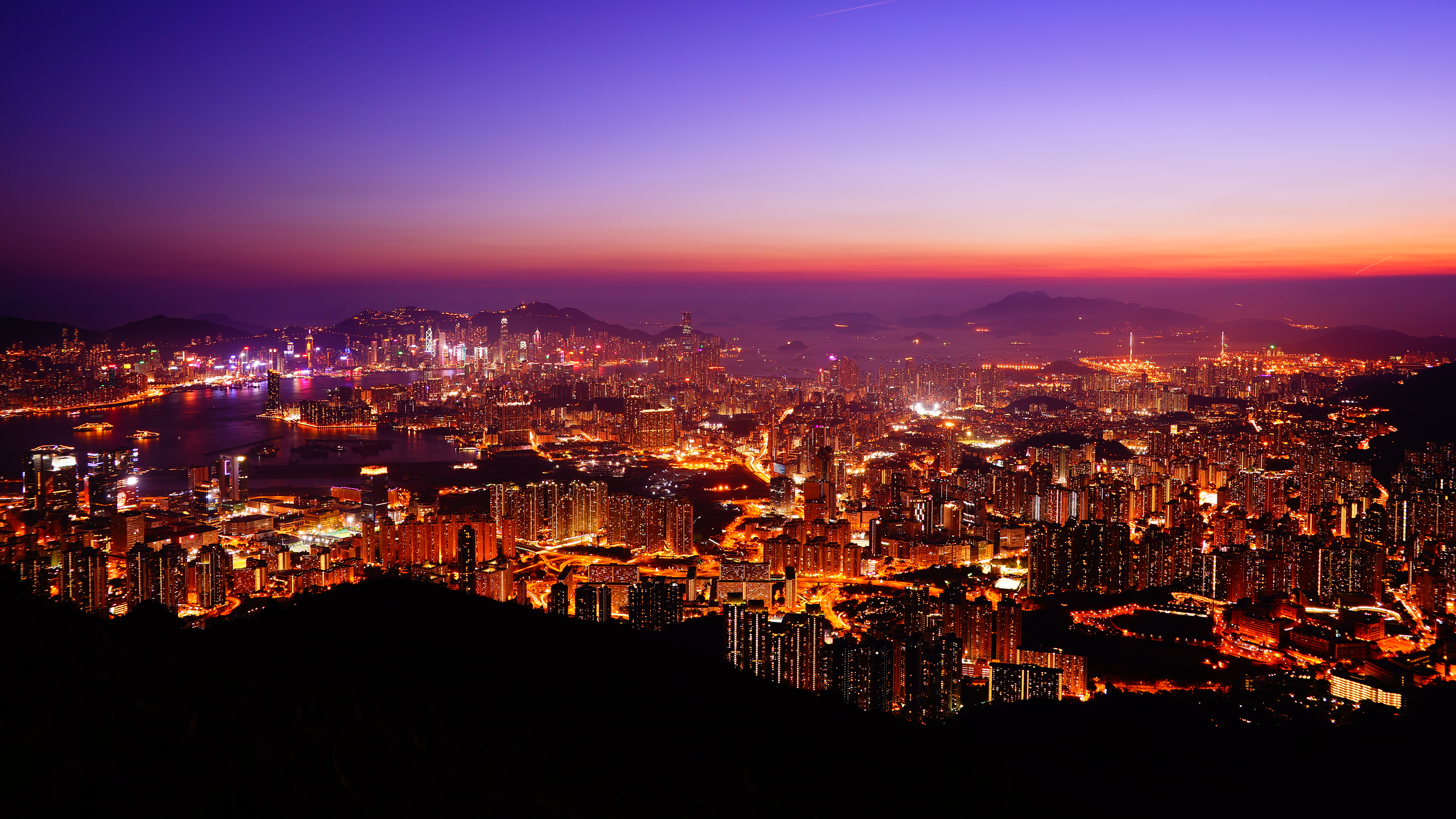 Hong Kong City Sunset 4K