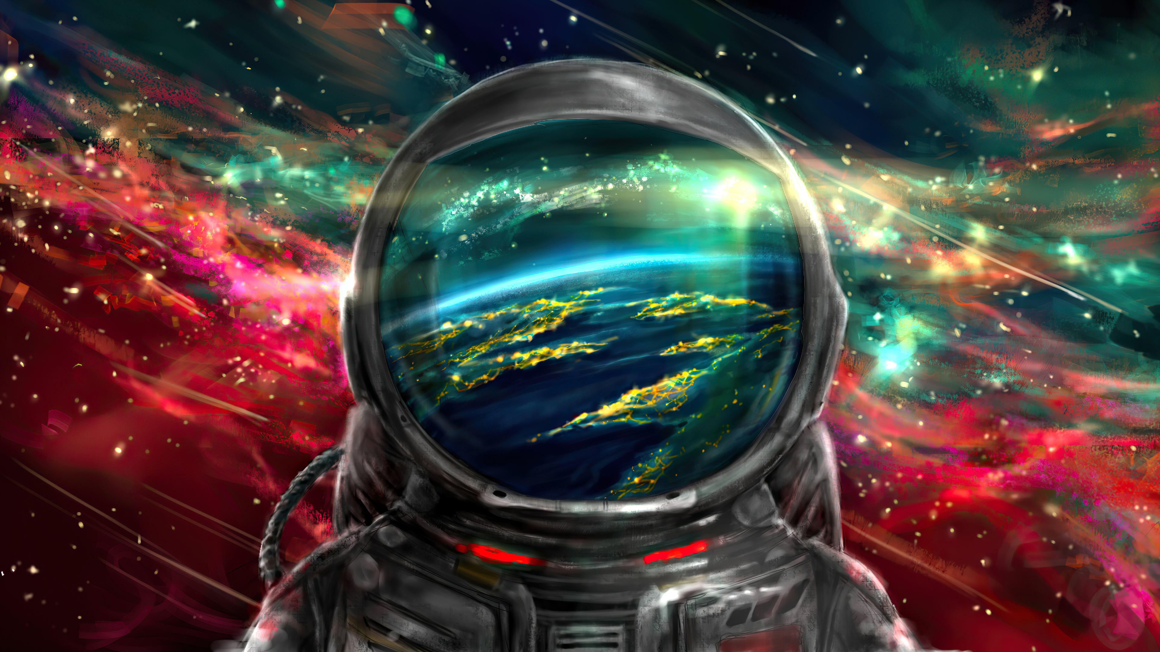 Astronaut Colourful Background 4K