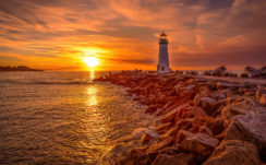 Lighthouse Sunrise And Sunset 4K HD