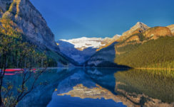 Canada Louise Lake Alberta Banff National Park Mountain With Reflection HD Natuare