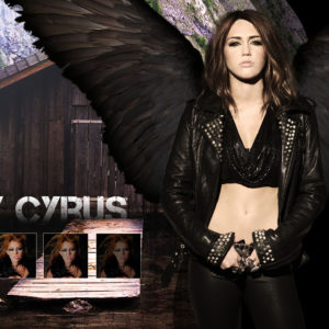 Black Dress Wearing Miley Cyrus With Wings HD Miley Cyrus