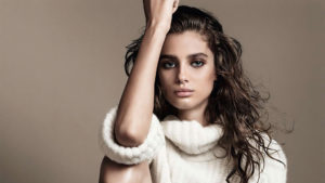 White Sweater Wearing Taylor Marie Hill With Gray Eyes In Brown Background HD Taylor Marie Hill