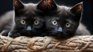 Beautiful Cat Kitten Stare Look Black Eyes Blur Background HD Kitten Wallpapers
