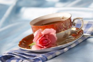 Tea, Cup, Napkin, Rose, Flower, Tea party