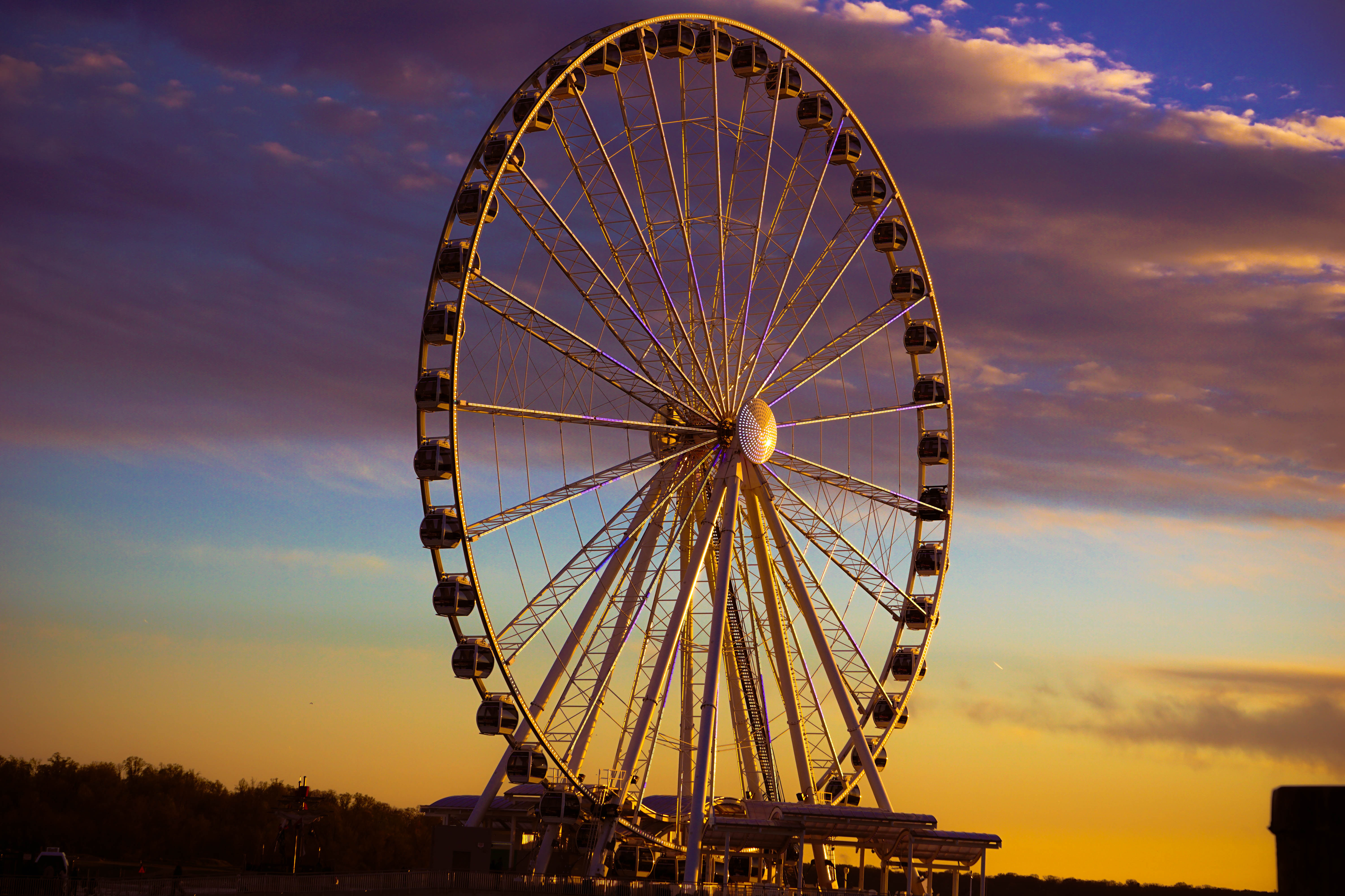 Ferris wheel Attraction Entertainment Evening
