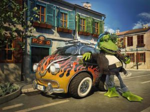 Frog Car Cool Street Stylish Animation