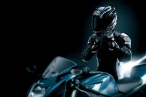 Racer Black Motorcycle Helmet