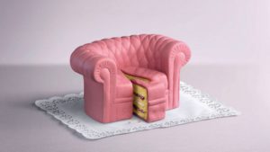 Sofa Pie Piece Pink Napkin Cool for PC & Mac Laptop Tablet Mobile Phone