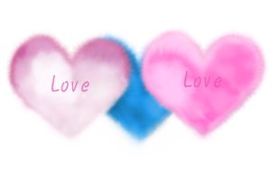Love Heart Light Pink Blue