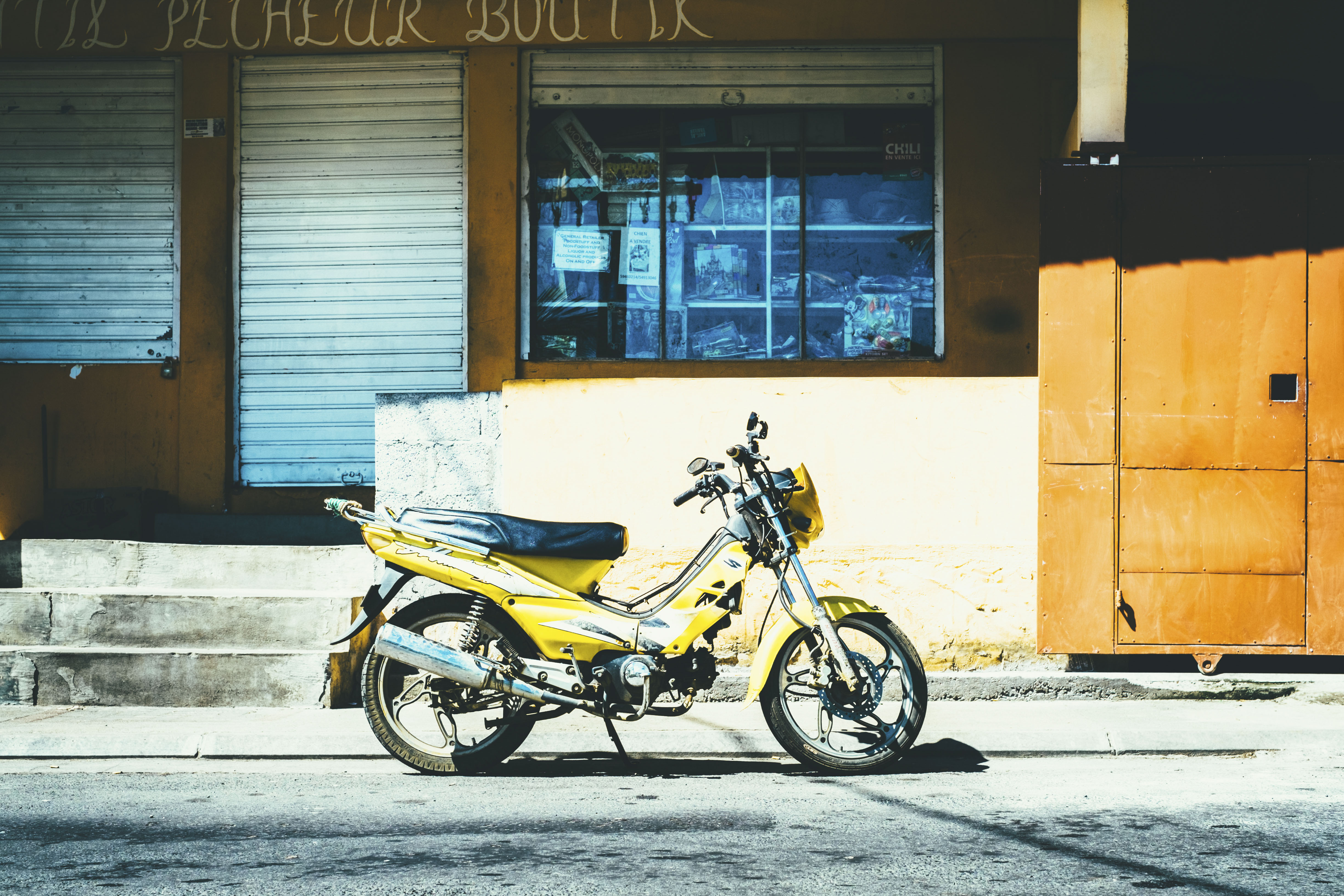 Motorcycle Street Yellow