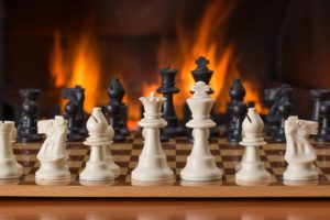 Chess Board Game Fireside