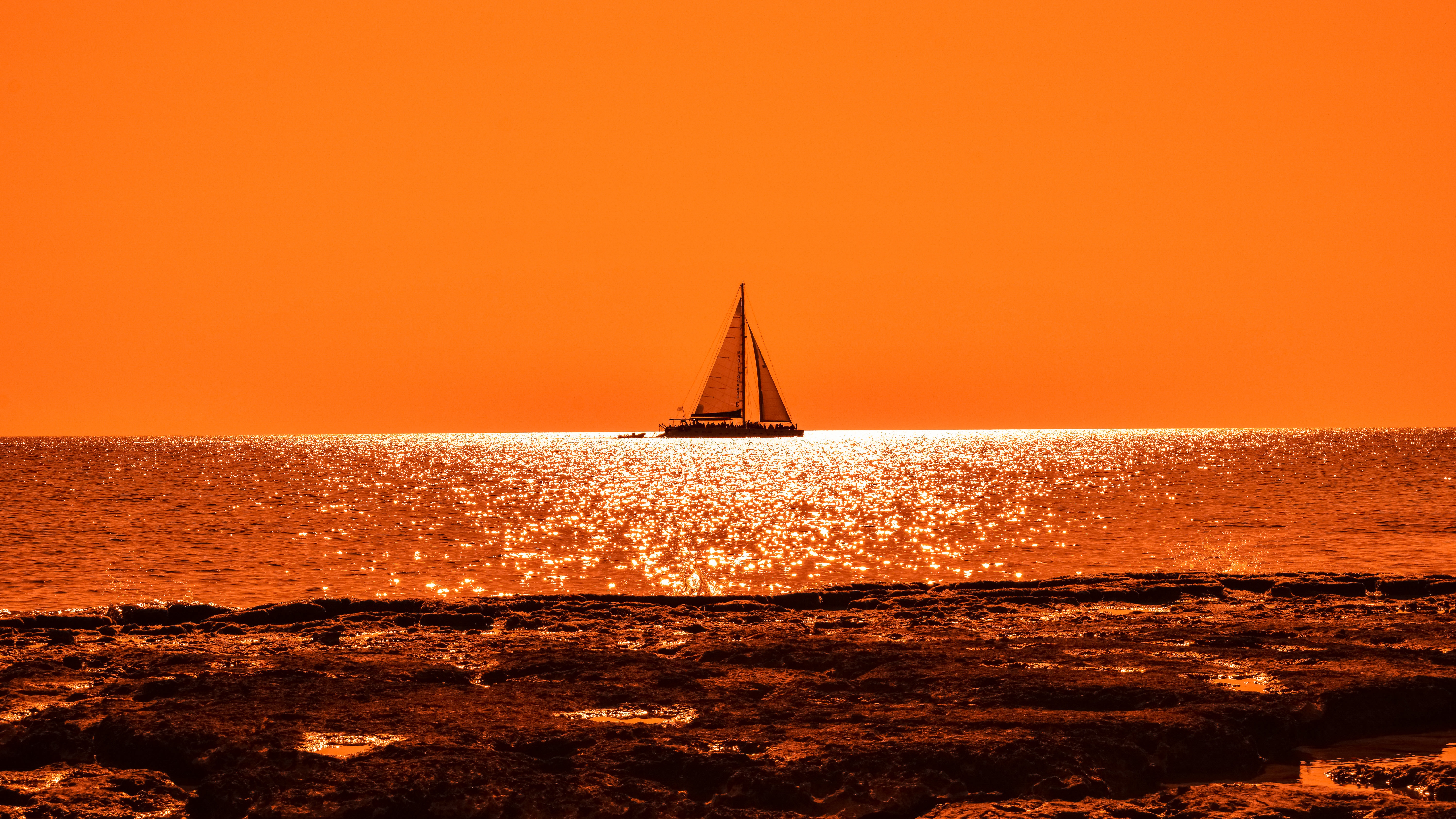Sunset Boat Sail 4K Wallpapers | HD Wallpapers