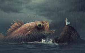 Woman Fish Rain HD