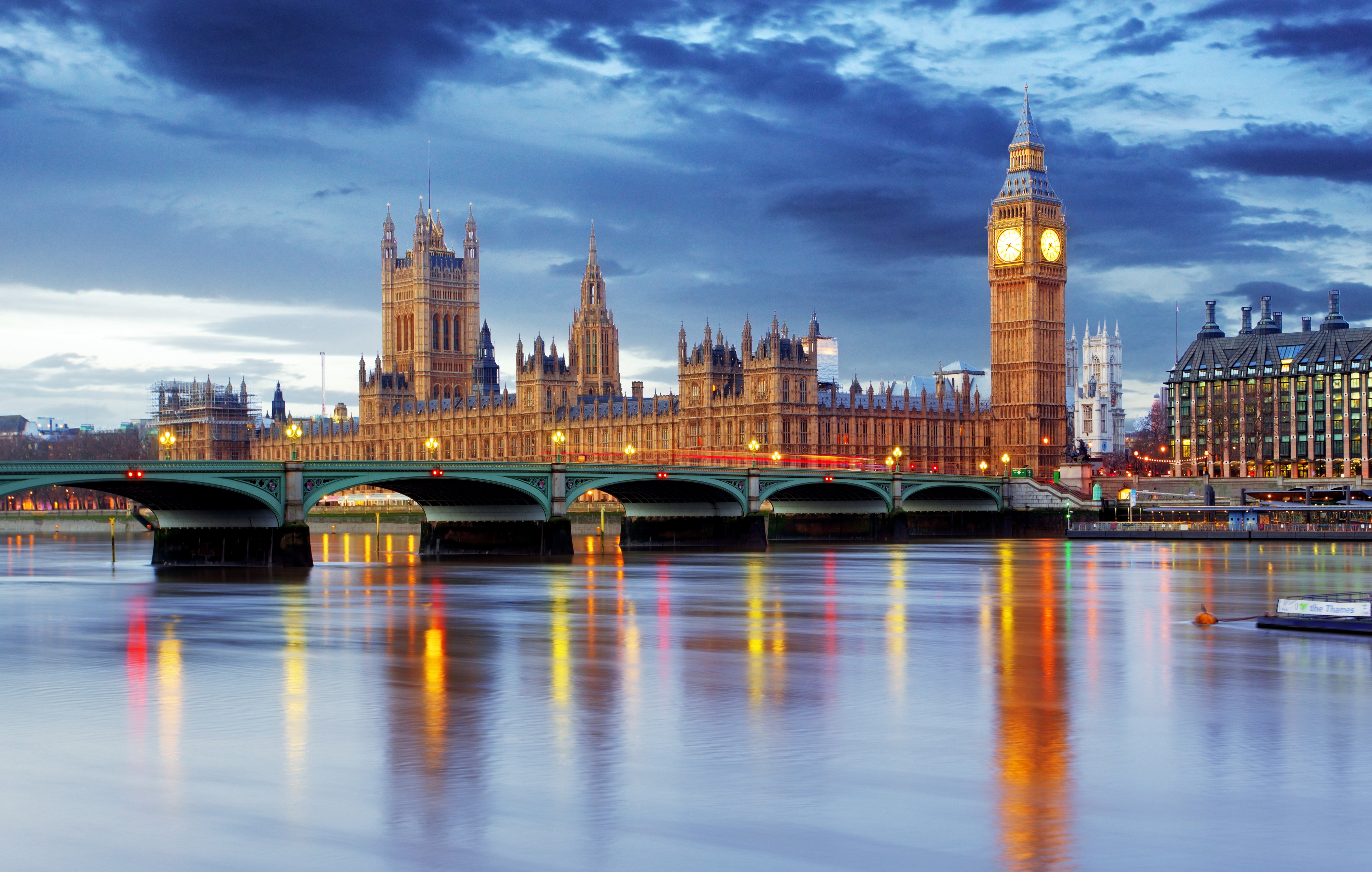 United Kingdom Rivers Bridges Houses Sky London Big Ben Cities wallpaper
