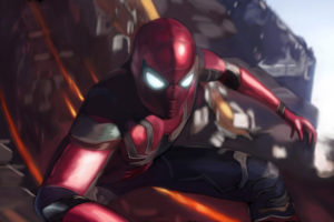 Spider man in Avengers Infinity War Artwork Wallpapers