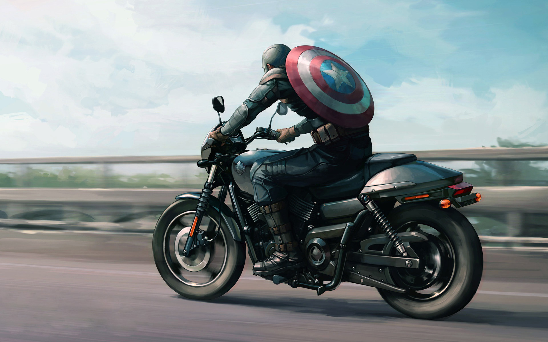 Captain America Harley Davidson Artwork Wallpapers