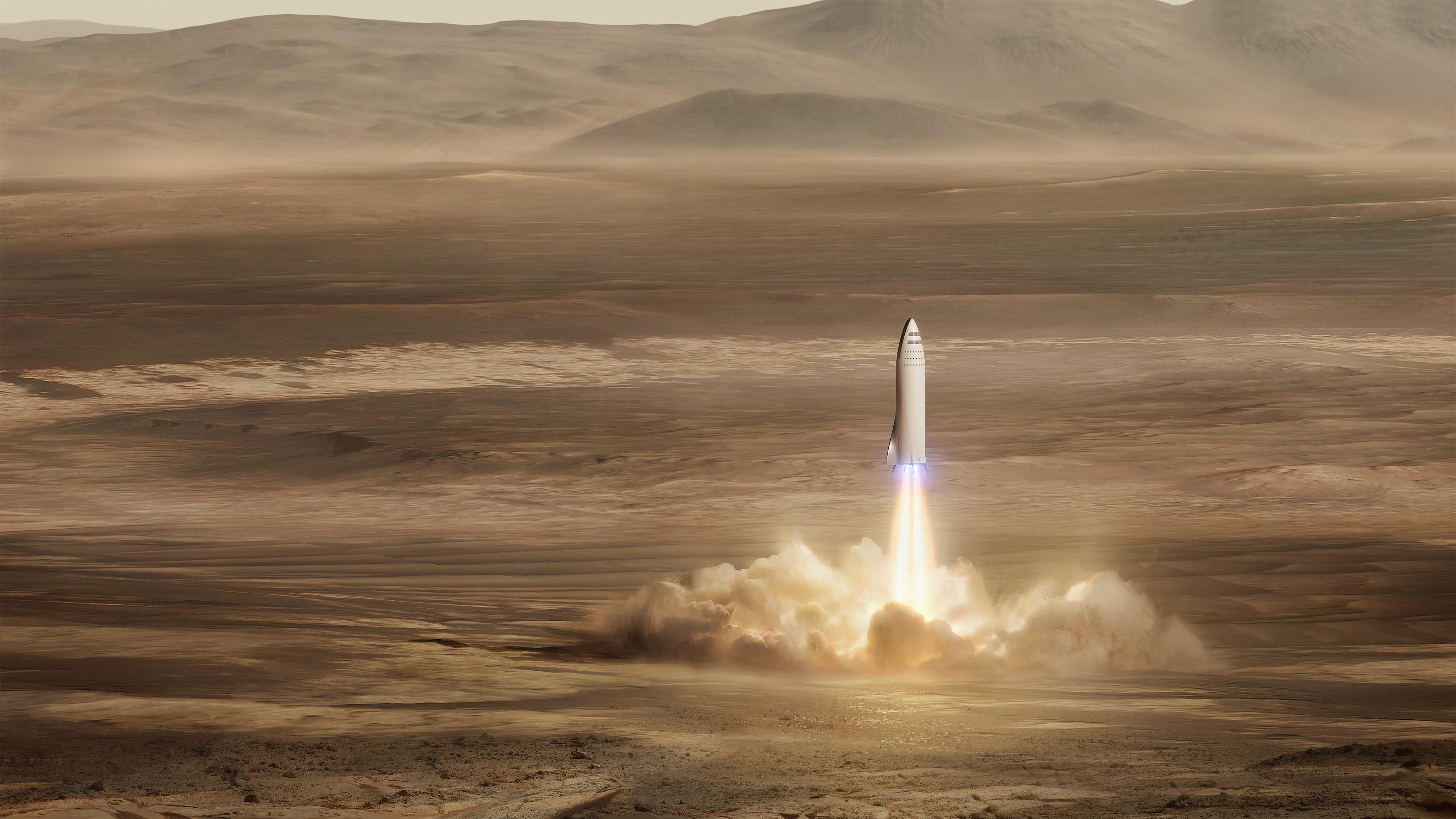 SpaceX BFR Mars mission 4K Wallpapers