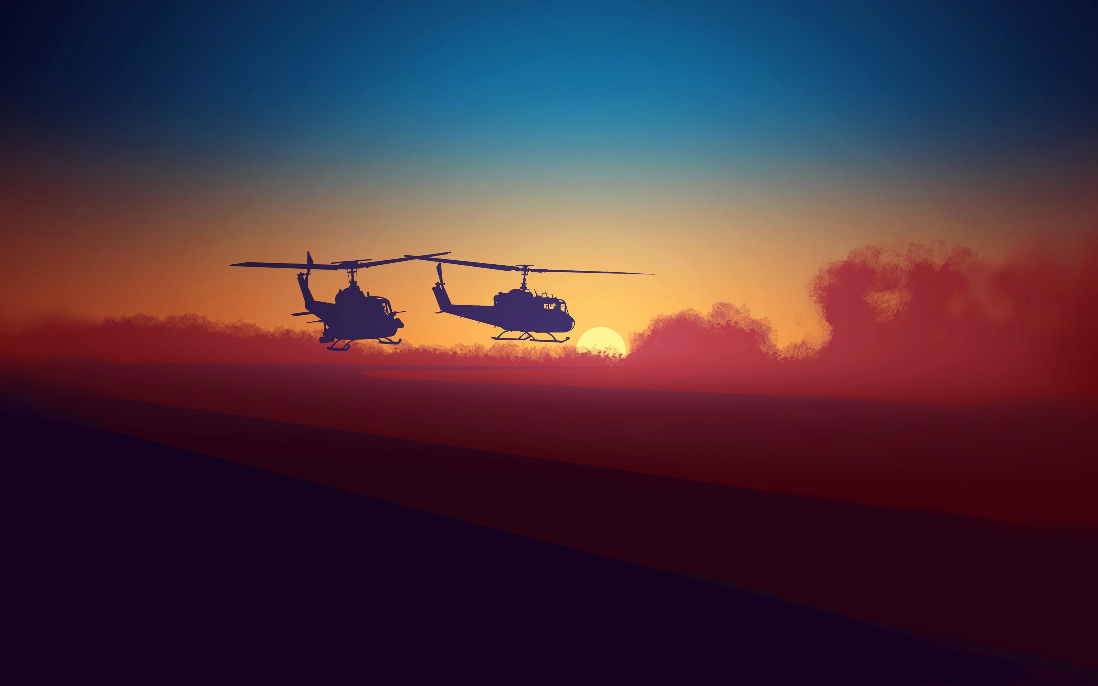 Military Choppers Sunset 5K