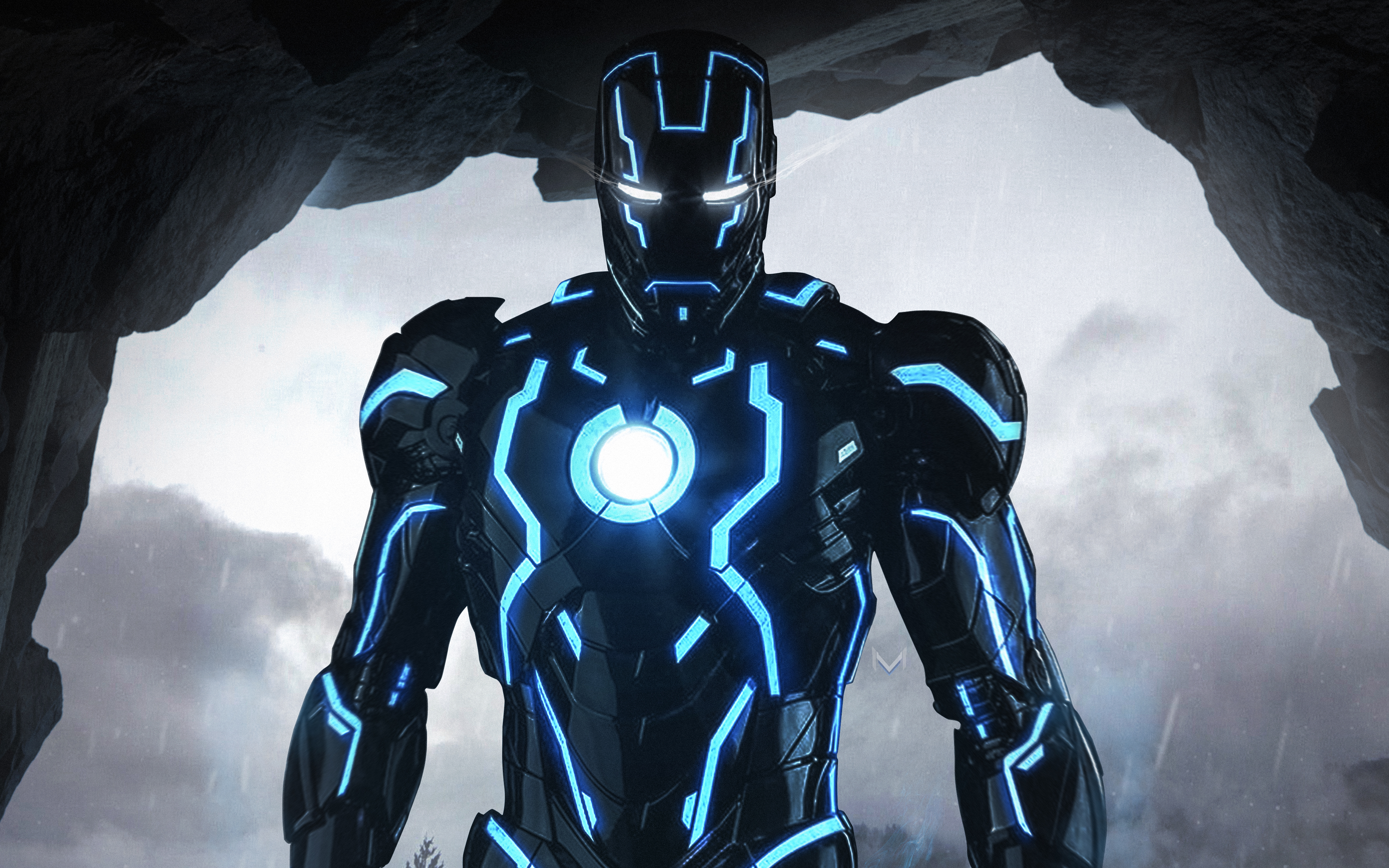 Neon Iron Man 4K