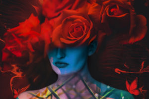 Girl with Roses 4K
