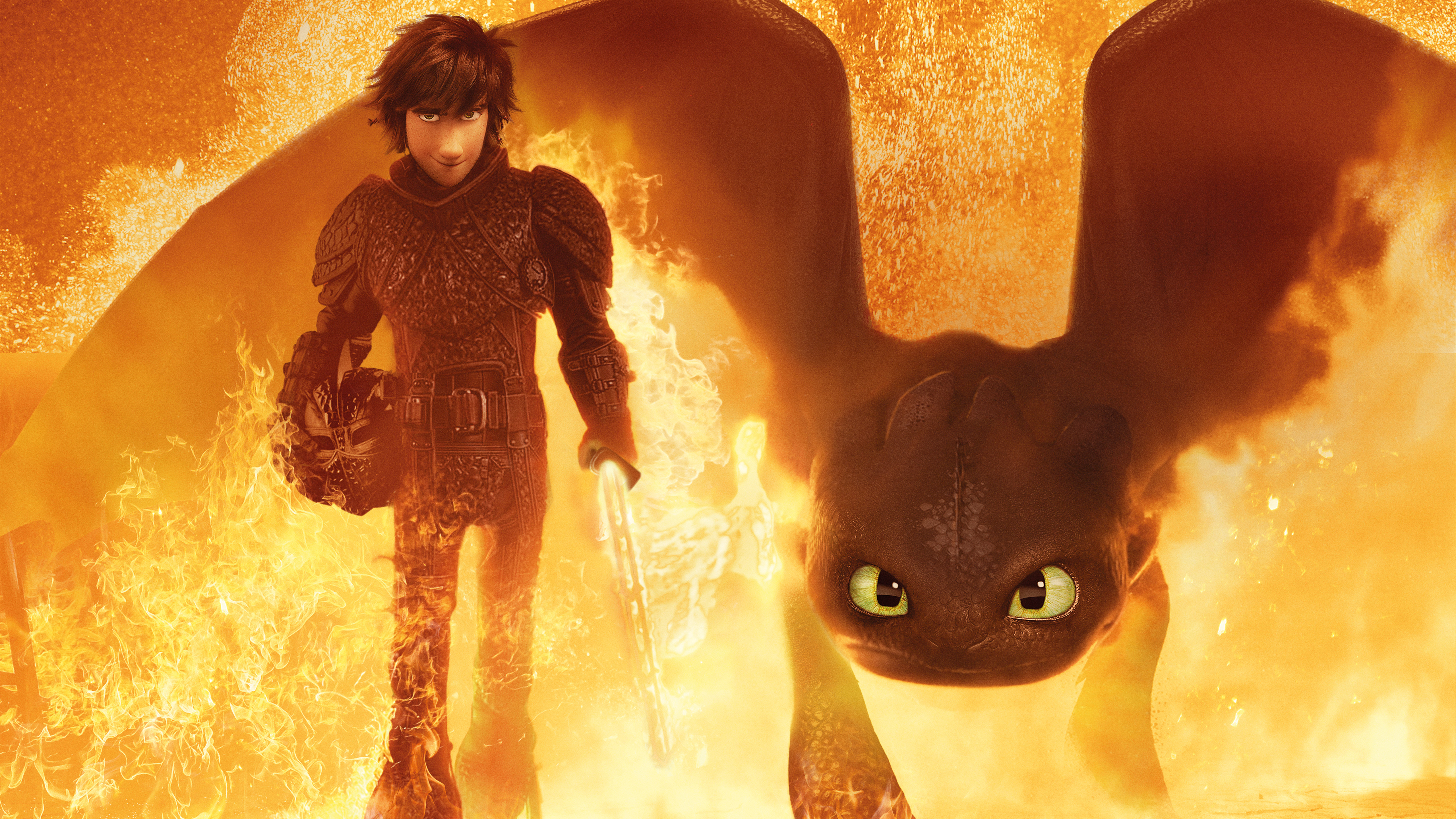 Hiccup Toothless How to Train Your Dragon 3 4K 5K