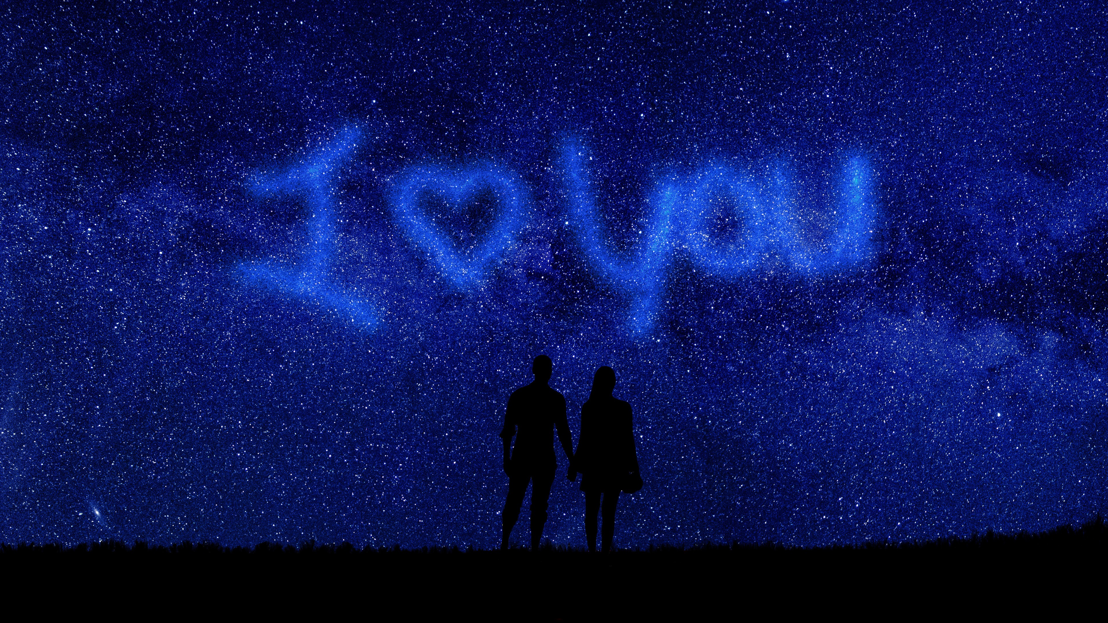 I love You Couple Romantic Night 5K Wallpapers